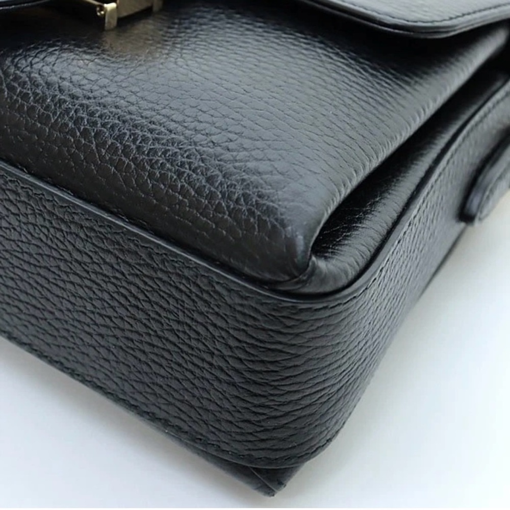 Gucci Black and Champagne/Gold shoulder/Crossbody chain Bag with Iconic Double G - Picture 7 of 11